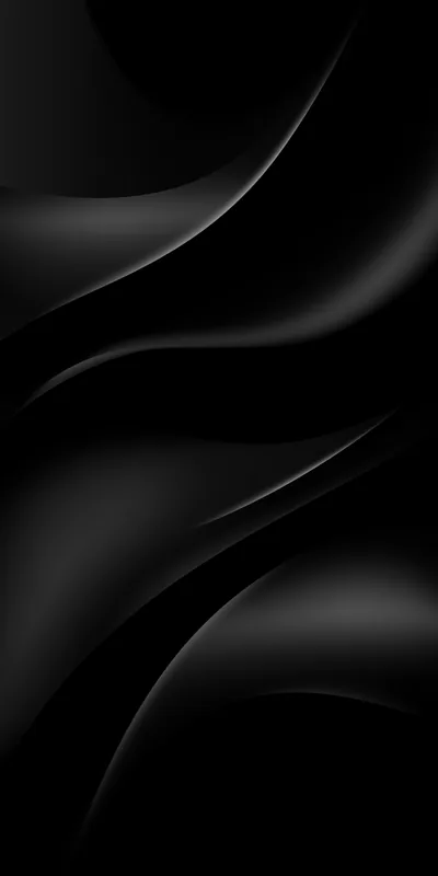 Satin-like waves ripple diagonally down the frame, grey highlights tracing each crest before the troughs drop back into deep black.