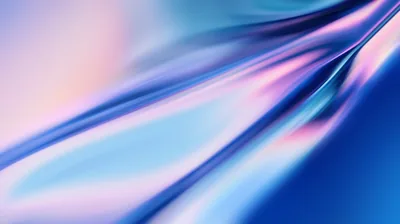 Soft silk-like folds run diagonally across the frame, shifting from peach and lilac along the top into strong blue at the lower edge.