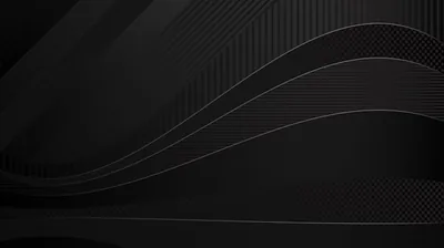 Curved bands sweep across a charcoal ground textured with fine halftone dots, a thin pale line tracing each crest while the lower half stays nearly flat black.