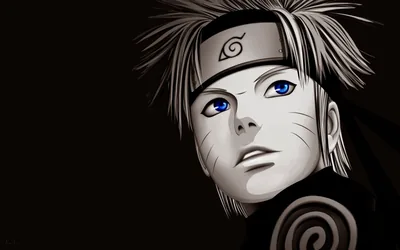 A greyscale portrait where the blue eyes are the only colour left, a faint spiral crest surfacing on the black at the bottom right.