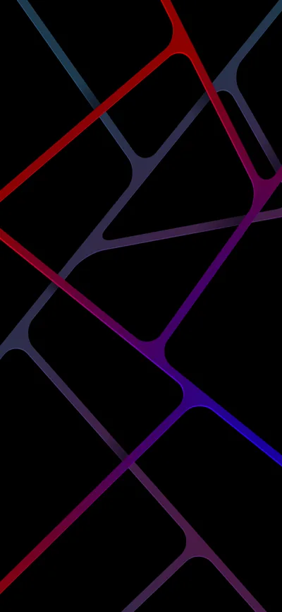 Rounded rectangle outlines cross over each other diagonally, shifting from red at the top to deep blue and violet lower down.