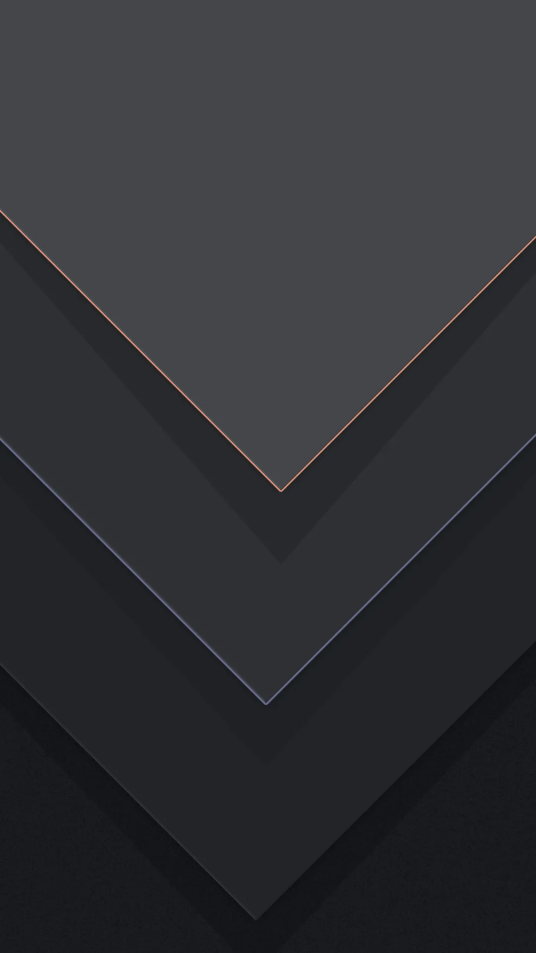 Three stacked panels in graduated greys form downward chevrons, a thin warm line marking the fold where the top two meet.