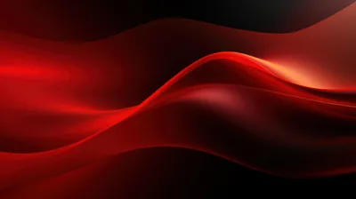 Silk-like red waves roll from the left and flatten out toward black on the right, the gradient soft enough to hide any banding.