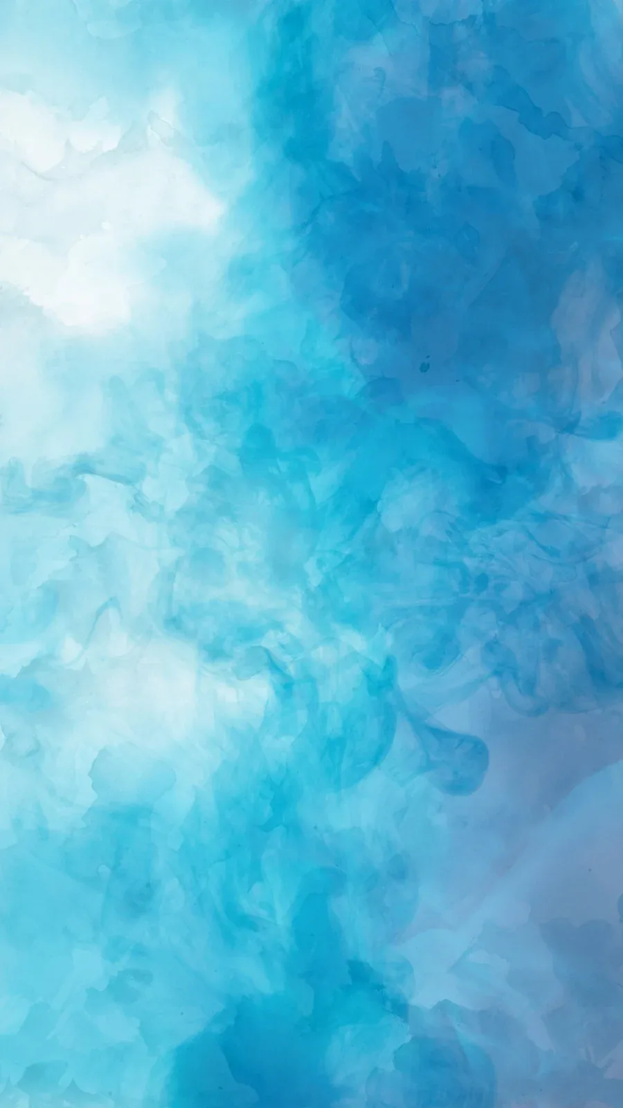 Soft turquoise and teal washes bleed into each other like wet paint, opening into a pale white glow in the upper left corner.