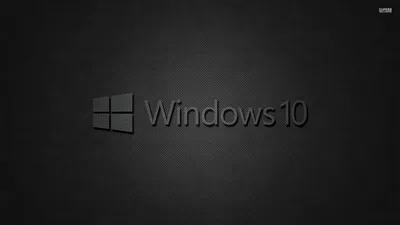 The four-pane mark and the words Windows 10 sit in grey against a dark textured wall, the lower half of the frame left almost empty.