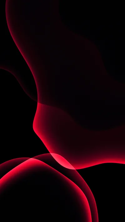 Deep red shapes fold across the lower frame and glow along their edges, the top left corner left in flat black.
