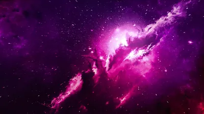 Clouds of magenta and pink gas cross the frame diagonally, brightest near the middle where the dust thins into white.