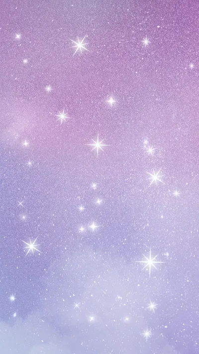 Soft pink and lilac haze with scattered four-point sparkles, light enough that dark icon labels stay readable across the whole screen.
