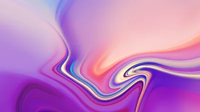 Lilac and peach melt around a gold-seamed S bend right of centre, the top left cooling to powder blue; a dark clock reads better than white here.