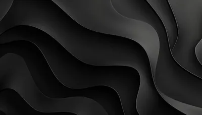 Sheets of dark material curve across the frame in overlapping waves, each layer casting a soft shadow on the one below.