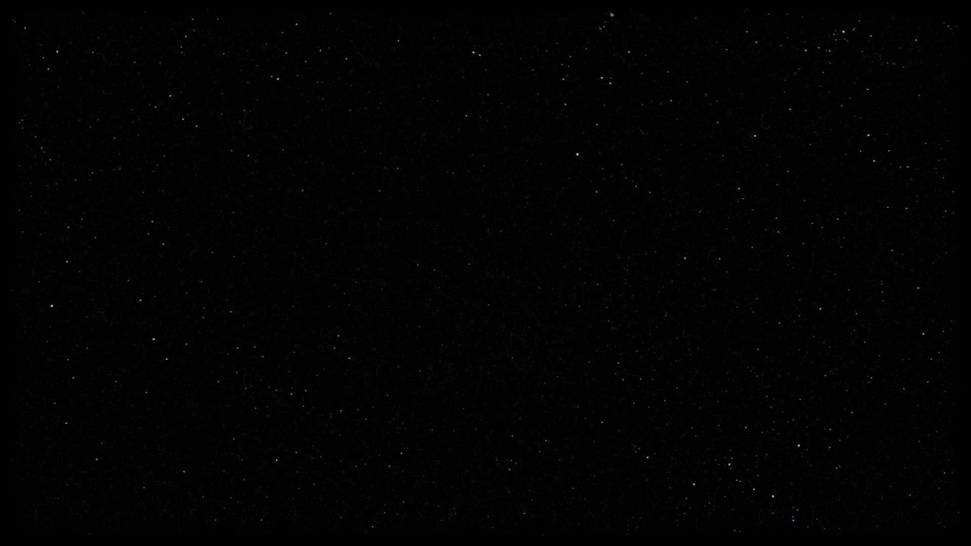 Small white points scatter unevenly across a flat black field, thinning toward the corners so the centre stays open for icons.