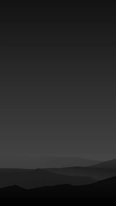Layer after layer of hazy ridgeline stacks up along the bottom of a tall grey gradient, the upper two thirds left empty for phone icons.
