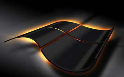 The waving window mark sits in black with a warm orange rim of light tracing its whole outline.