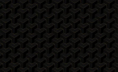 Interlocking Y-shaped blocks stack in isometric rows, each facet shaded a different matte grey so the depth reads.