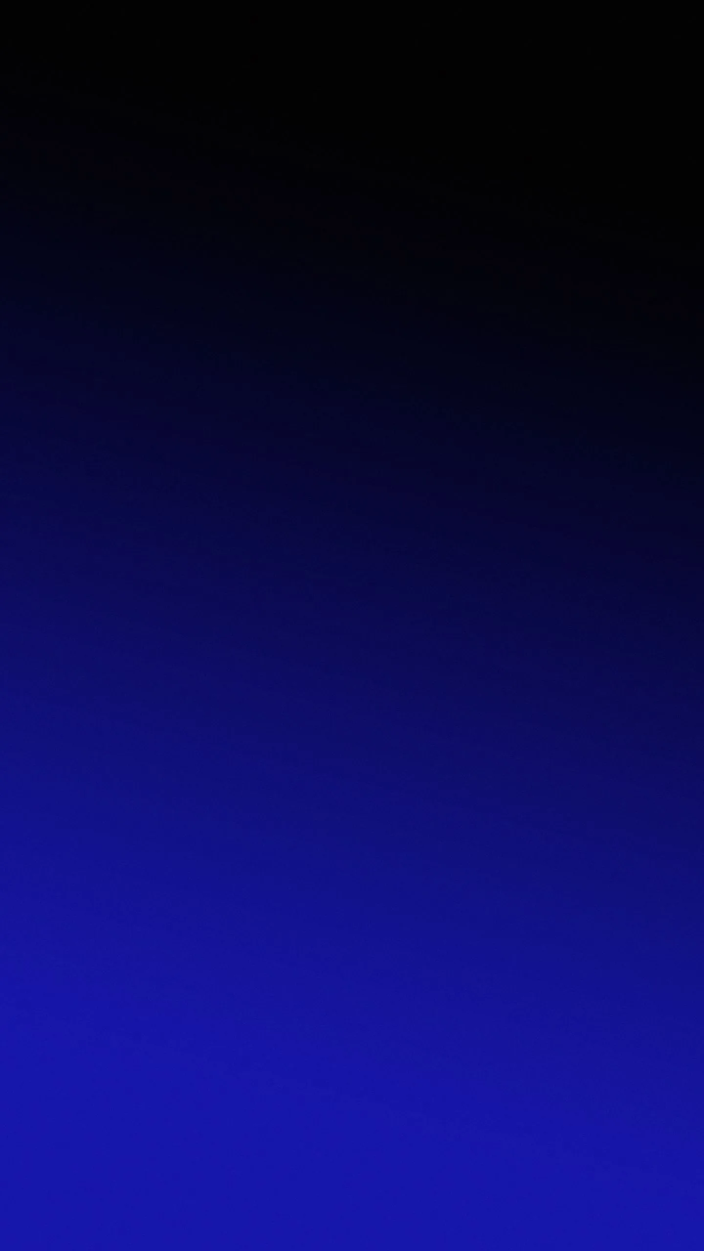 A clean vertical gradient runs from pure black at the top into royal blue at the bottom, smooth enough to keep app icons easy to read.