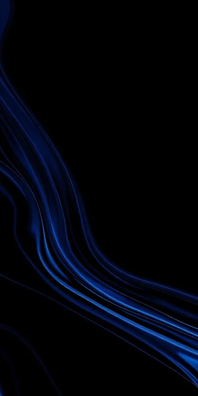 Fine blue lines bend through the lower half of a black frame, tightening into a bright crease before spreading out again toward the corner.