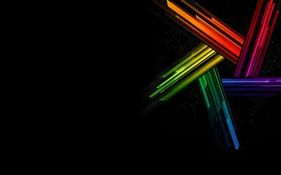 Bright coloured bars cross each other on the right side of the frame, the left two-thirds left completely empty.