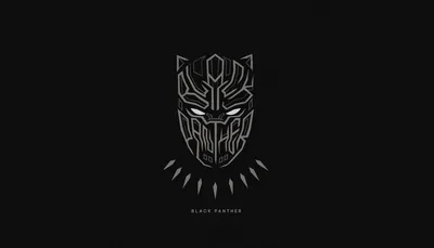 The panther mask drawn in thin silver linework on deep black, claw marks slashing below it and small text beneath.