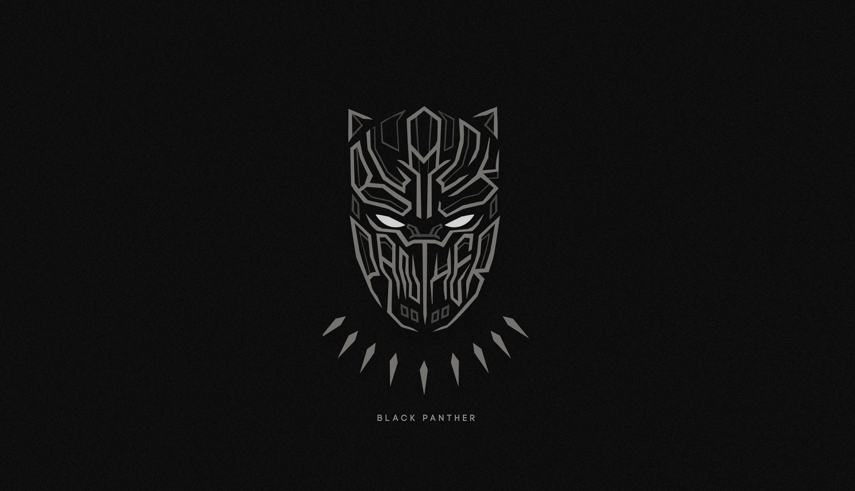 The panther mask drawn in thin silver linework on deep black, claw marks slashing below it and small text beneath.