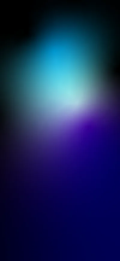 A soft cyan glow sits near the top and bleeds down into deep purple, with no edges anywhere — just blurred colour against black borders.