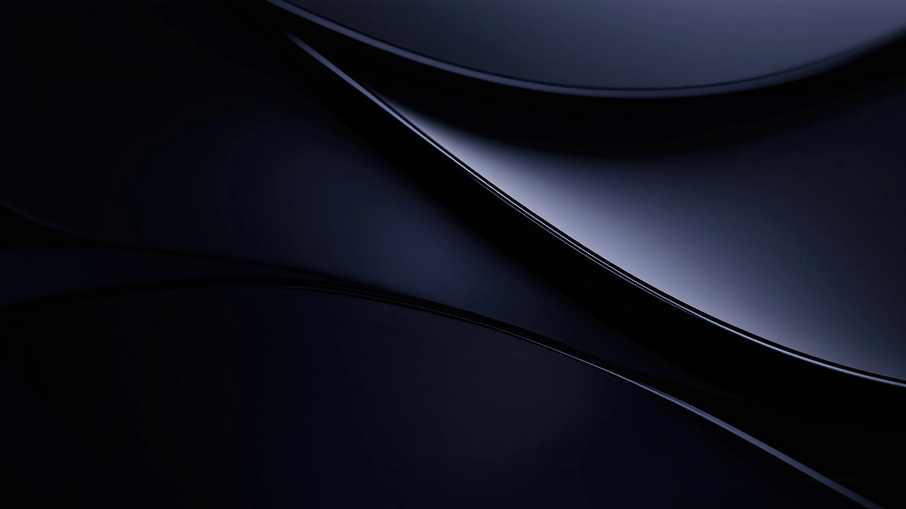 Three broad curves overlap in deep navy, the sharpest edge running through the upper right while the rest holds a soft even gradient.
