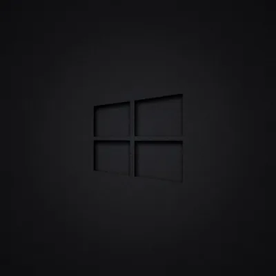 The window mark is cut into a soft charcoal gradient, visible only through the shadow along its inner edges.