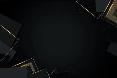 Scattered black rectangles with thin gold and glitter borders crowd the corners, leaving the middle of the frame clear for icons.