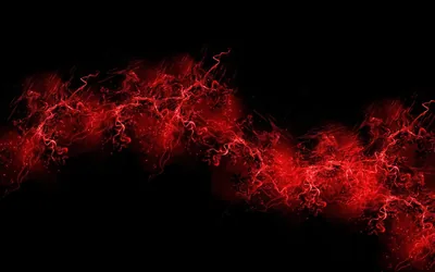 A wave of crackling red energy threads its way across the middle of the frame, top left and bottom right left as empty black.