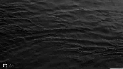 Low ripples cross the surface of black water, the light skimming their crests in grey and leaving the troughs almost invisible.