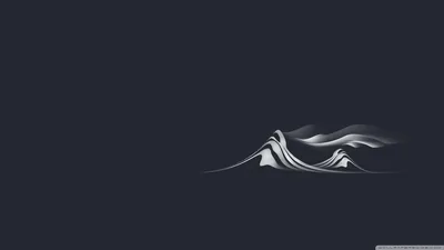 A single loose white brushstroke forms a small mountain range low in the frame, the rest left as flat slate blue for icons.