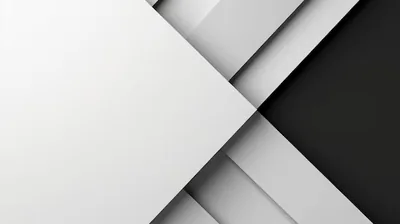 Flat grey planes slide over each other on the diagonal, a black wedge anchoring the right side and a soft shadow marking each seam.