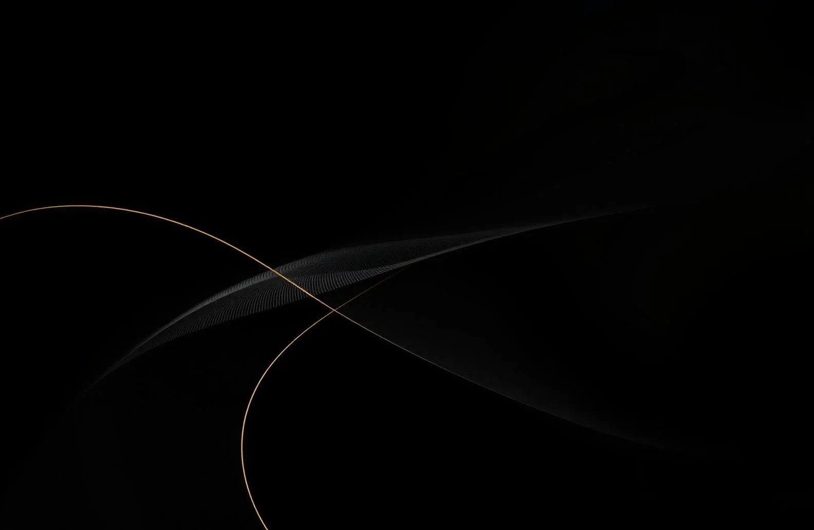 A pale hairline and a wider grey ribbon cross low in an otherwise empty black frame, leaving the whole upper area free for icons.