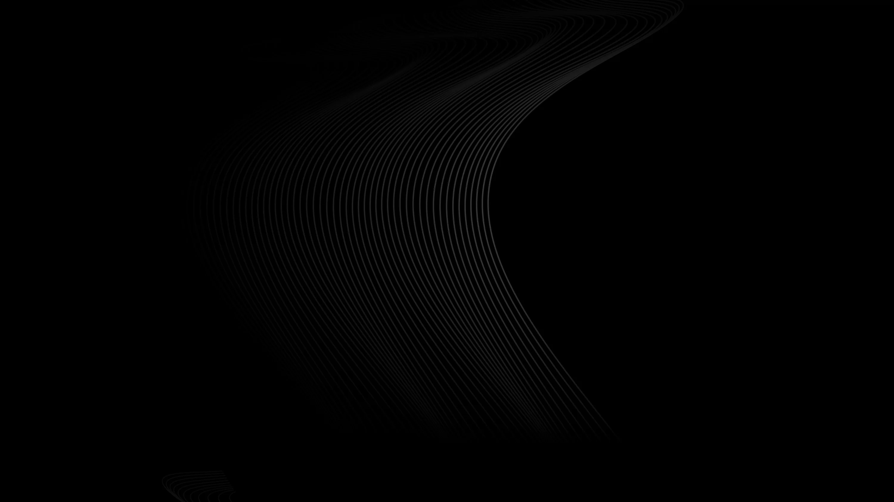 A fine mesh of dots bends into a wave shape at the centre, dissolving into black well before the edges.