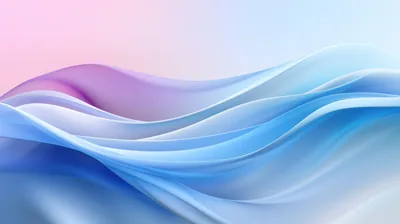 Layers of silk in the Windows 11 style ripple from pastel pink into deep blue, the folds brightest along the centre line.