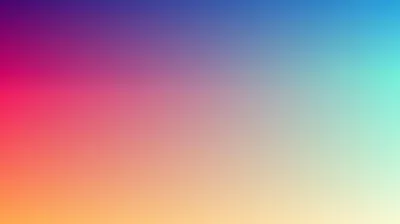Magenta bleeds down the left into red and a cream-orange base while cyan cools the top right corner, the middle softening into a hazy sunset wash.