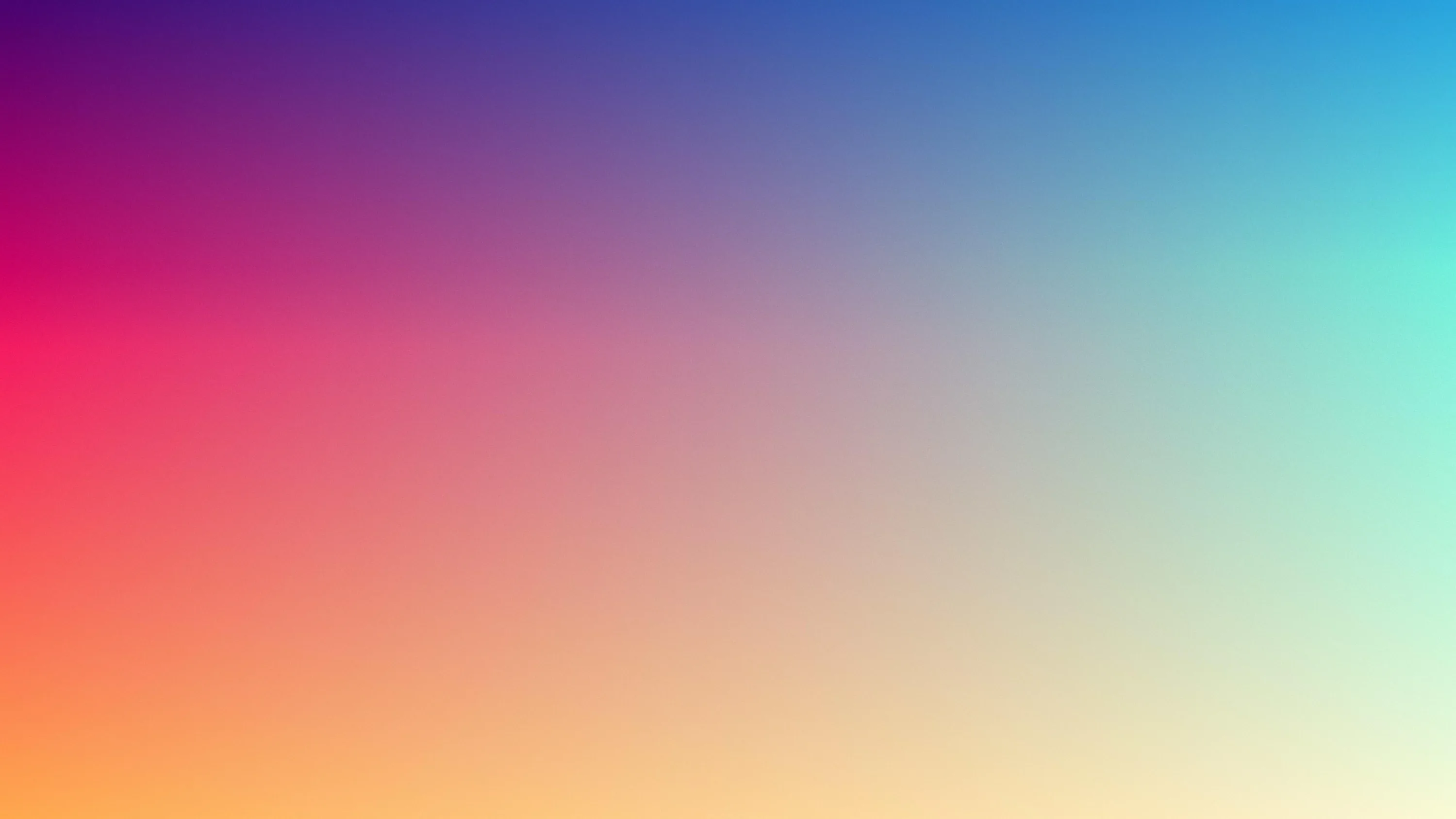 Magenta bleeds down the left into red and a cream-orange base while cyan cools the top right corner, the middle softening into a hazy sunset wash.