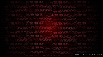 Faint red light seeps through the mortar of a dark brick wall, brightest in the centre with the text set into the bottom corner.