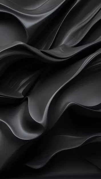 Heavy black cloth gathered into smooth sculpted folds, the light rolling along each crest and the deepest creases dropping to solid black.