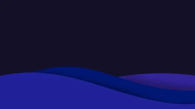 Two flat wave shapes in royal blue and violet cross the lower third of a dark navy field, the rest of the frame left plain.