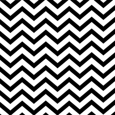 Even zigzag bands run the full width in flat black on white, a square seamless print with no shading at all.