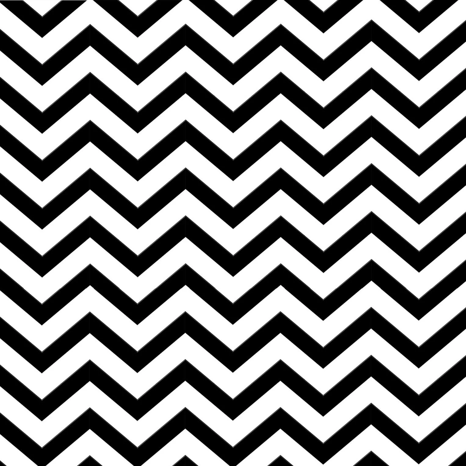 Even zigzag bands run the full width in flat black on white, a square seamless print with no shading at all.