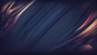 Fine motion-blurred strands run diagonally across deep navy, amber and pink glowing along both side edges, the dark centre left clear for desktop icons.