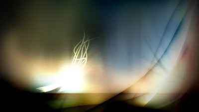 An out-of-focus light leak floods in from the lower left, thin white filaments rising above the glow while dark wave shapes keep the right side dim.