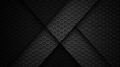 Diagonal panels of woven carbon texture cross at the centre, each plane sitting at a slightly different depth.