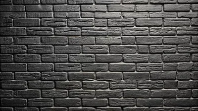 Thickly painted brick in flat grey, the light entering from the upper right so the mortar lines throw small shadows.
