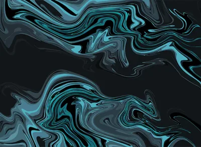 Two bands of teal and silver swirls run along the top and bottom, leaving the wide charcoal middle flat and clear for desktop icons.