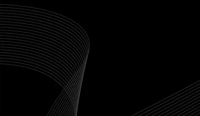 A ribbon of fine white lines loops through the lower left of a black frame, spreading apart at the bend and leaving the right side empty.