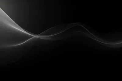 Faint grey smoke-like waves cross the lower half of a black field, so the upper half stays empty, a quiet backdrop for a clock widget.