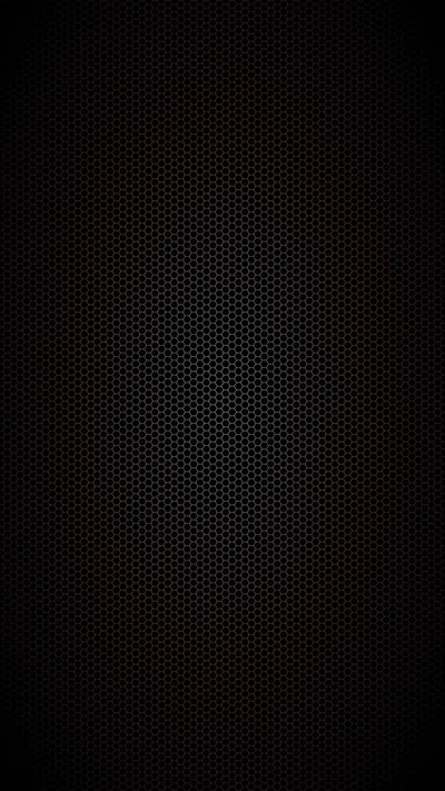 A dense hexagon grid fills a phone-shaped frame with cool blue light pooling just left of centre, the edges fading to black.