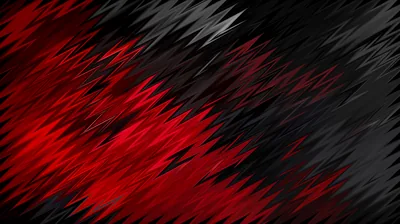 Jagged vertical strokes of red and grey cut across black, the red massed on the left and thinning out towards the right edge.